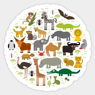 animals of Africa Sticker